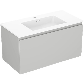 Mexen Orio баня шкаф 90 см с мивка Otis, 1 чекмедже, сив мат/бял мат - 91A10-09047-1-BF62-W18M01 (91A10-09047-1-BF62-W18M01)