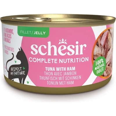 Schesir Cat C&B Wet Adult Tuniak so šunkou v želé 85 g