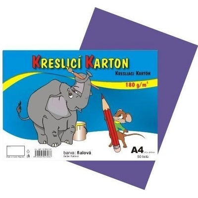 Kreslicí karton A4 180 gr 50 lis fialová