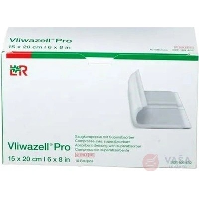 Vliwazell Pro Krytie na rany superabsorpčné, sterilné, 15 x 20 cm 10 ks