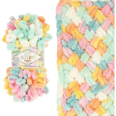 Alize Puffy Color 6521 žlto modro ružová