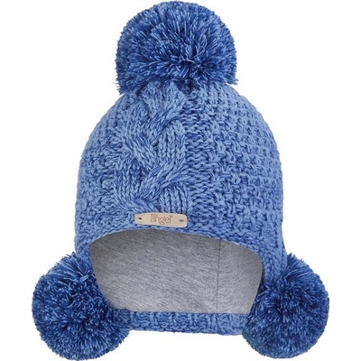 Little Angel Čepice pletená bambule Outlast denim melír