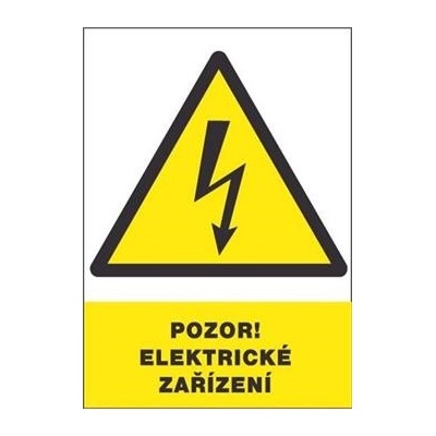 Tabulka bezpečnostní - Pozor! Elektrické zařízení, rozměry: 30 x 21 cm