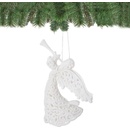 SPRINGOS Vianočná ozdoba Anjel s trúbkou biely 17cm