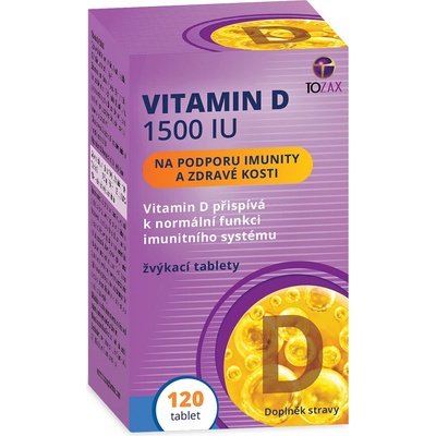 Tozax Vitamín D 1500 IU 120 cmúľacích tabliet