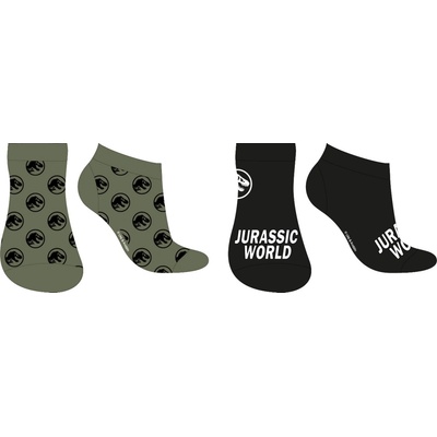 Jurský svet 5234100 Chlapčenské členkové ponožky khaki / čierna