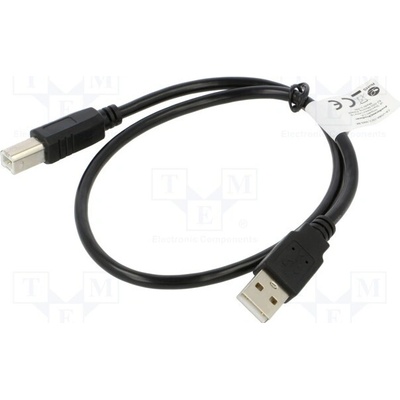 Lanberg CA-USBA-10CC-0005-BK USB 2.0, USB A vidlice,USB B vidlice, zlacený, 0,5m, černý