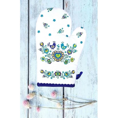 Forbyt Kuchynská chňapka Folklor modrá 1 kus 18 x 28 cm