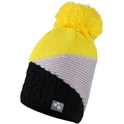 Huppa dětská pletená čepice Morley black/yellow