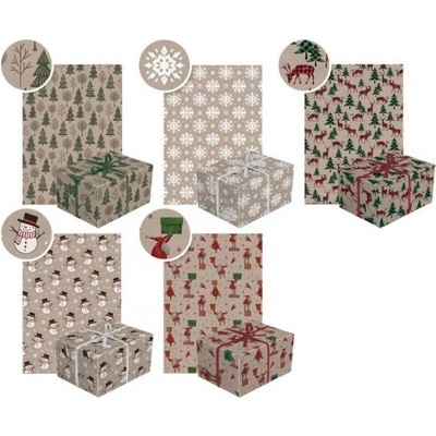PAW Vánoční balicí papír PAW Kraft - 0,7 x 2 m - 607703