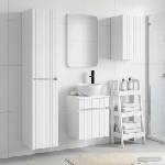 vidaXL Комплект мебели за баня 3 бр. Бяло 33 x 34, 5 x 160 см (3406083)