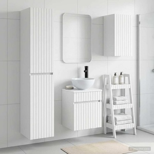 vidaXL Комплект мебели за баня 3 бр. Бяло 33 x 34, 5 x 160 см (3406083)
