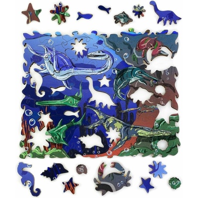 Drevené puzzle Drevené Puzzle Morskí Dinosaury (UL-SPD012)