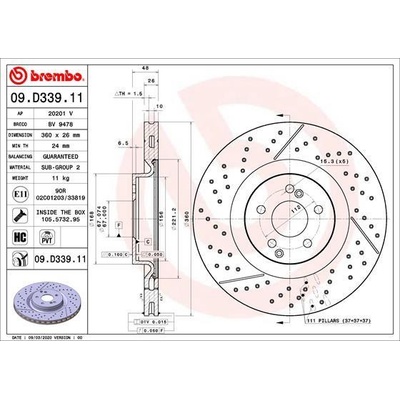 Brzdový kotúč BREMBO 09.D339.11