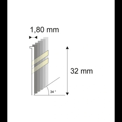 Truhlářské Brady šikmé 34° Narex 15G-DA/32 - 1,80 x 32 mm - 4.000 ks