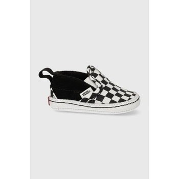 Vans Slip-On V Crib Checker detské letné topánky black/truewhite