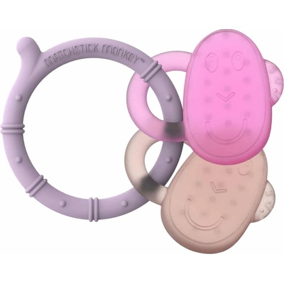 Matchstick Monkey Cooling Teether hryzadielko s chladivým účinkom Pink/ Dusty Pink 3m+ 1 ks
