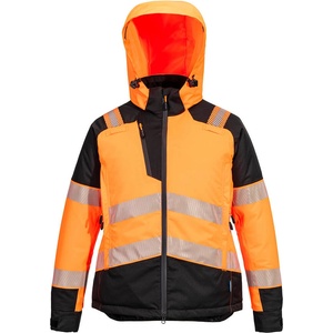 Portwest hi-vis pw3 t162 / Дамско светлоотразително водоустойчиво зимно яке - hv оранжево/черно xxxl (t162obrxxxl)