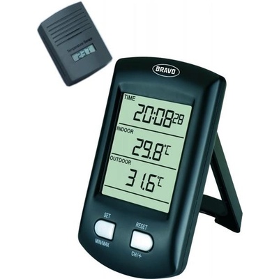 BRAVO Bezdrátový digitální teploměr B-5053, černý; 17720005