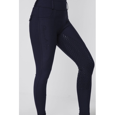 Fleur de lys Legíny dámske jazdecké Cedar celosedový grip tmavo modrá