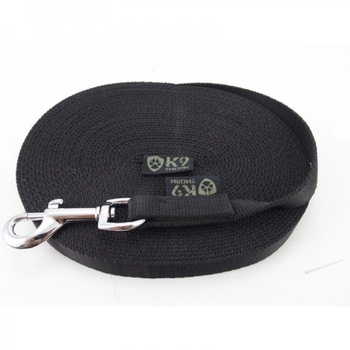 K9 Thorn Каишка с карабинер 20 мм/5 м, черна (0002/16.BLK)