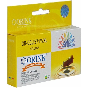 Orink Касета за Canon Pixma MG5750 Series/MG6850 Series/MG7750 Series/TS5050 Series/TS6050 Series/TS8050 Series/TS9050/TS9055 - Yellow - HCLI571XLY - Orink - Неоригинална (HCLI571XLY)