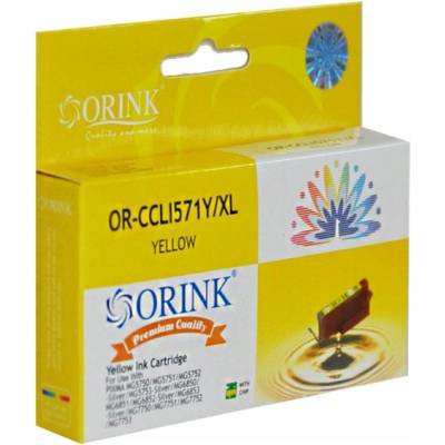 Orink Касета за Canon Pixma MG5750 Series/MG6850 Series/MG7750 Series/TS5050 Series/TS6050 Series/TS8050 Series/TS9050/TS9055 - Yellow - HCLI571XLY - Orink - Неоригинална (HCLI571XLY)