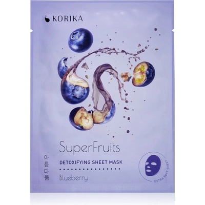 KORIKA SuperFruits Blueberry Detoxifying Sheet Mask detoxikačná plátenná maska Blueberry 25 g