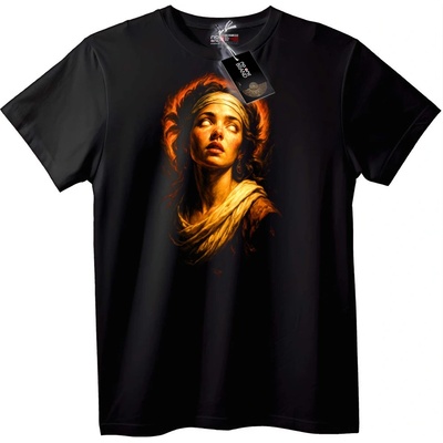 NOONEBRAND Тениска Религиозно Изкуство с Женски Дизайн - 3XL, Black