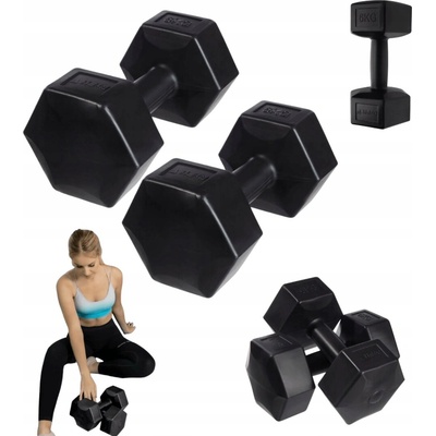 DrFit Bitúmenové činky s pevnou hmotnosťou 2 x 6 kg