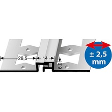 Küberit Dilatačný profil Im. nerezová F2 6mm