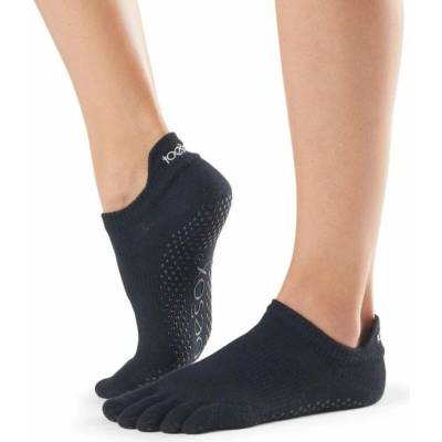 Toesox dámske ponožky na cvičenie bez topánok FULL TOE LOW RISE GRIP Black