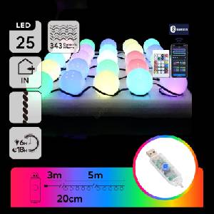 Aigostar - LED RGBIC декоративна гирлянда 25xLED/5W/USB 5 m многоцветна (AI2969)