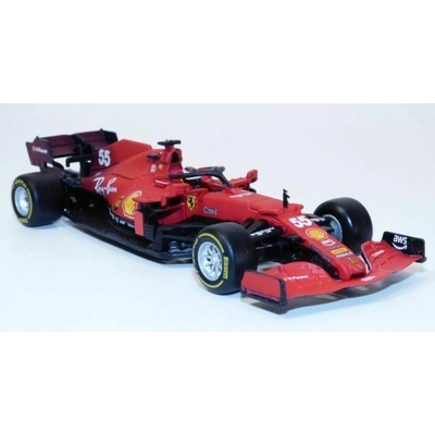 Bburago 1: 43 Ferrari Racing F1 SF21 #55 (Карлос Сайнц) с каска - твърд калъф