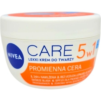 Nivea лек крем за лице за сияйна и здрава кожа, spf 15, 100мл