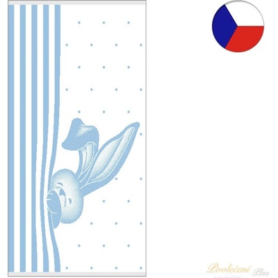 Veba dětský ručník Nora Zvědavý zajíček 50 x 100 cm modrá