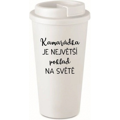 Giftela KAMARÁDKA JE NEJVĚTŠÍ POKLAD NA SVĚTĚ bílý termohrnek 475 ml
