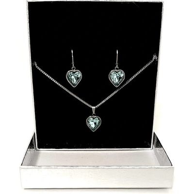 Stainles Steels set náušnice a řetízek z chirurgické oceli SRDCE světle modré OS02 – Zbozi.Blesk.cz