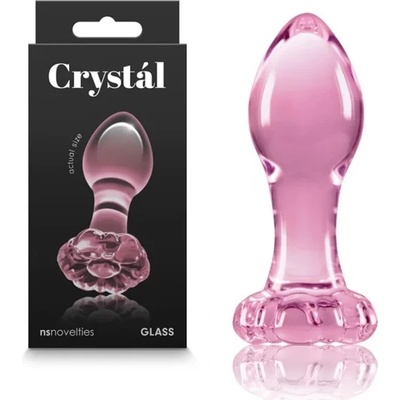 Стъклен разширител, красиво цвете, 8, 9см. - Crystal Flower Pink (NSTOYS0913)
