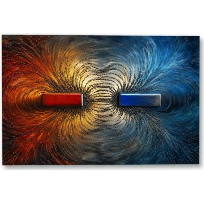 Plakát – Magnetické pole mezi dvěma magnety Bez rámu Ano Bez rámu 135 × 90 cm