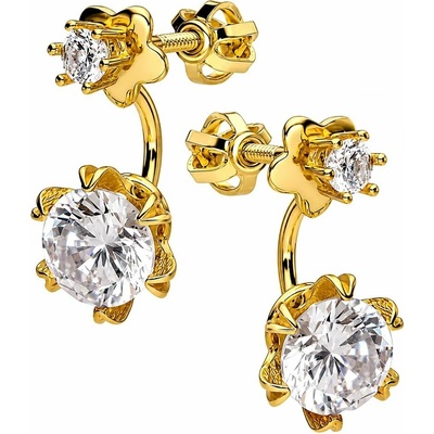 Zlaton Náušnice žluté zlato s kamenem visací 1.6cm 3.65g 000302606252