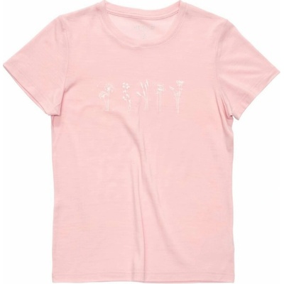 DEVOLD Dámske tričko FLOWERS TEE WMN chalk pink ružová