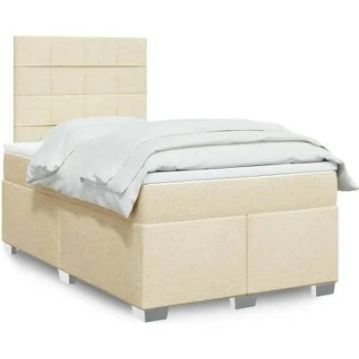 vidaXL Boxspring postel s matrací 11461.3292732 textil krémová