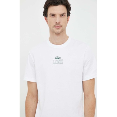 Lacoste Памучна тениска Lacoste в бяло с принт (TH1147)