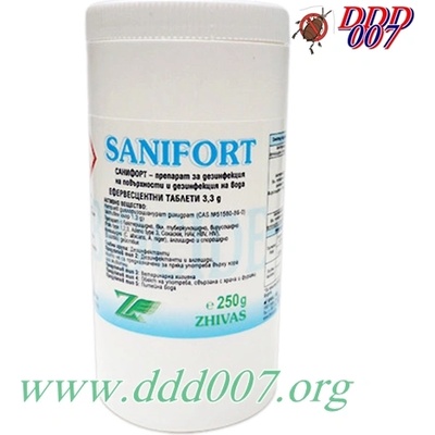 ЖИВАС ООД САНИФОРТ таблетки за дезинфекция на повърхности и дезинфекция на вода