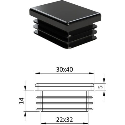 Krytka plastová 30 x 40 mm