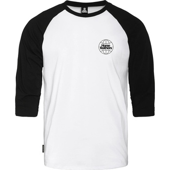 Horsefeathers Тениска Global Raglan - white/black Horsefeathers | Byal | МЪЖЕ | L