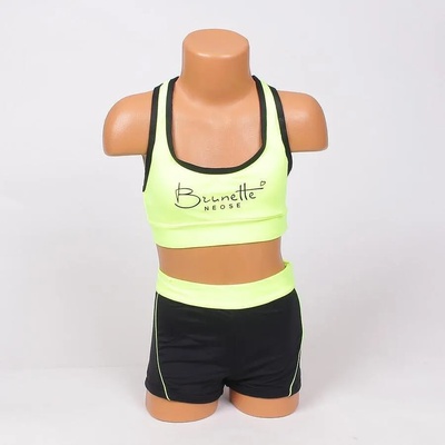 Детско-юношески бански в неоново жълто и черно