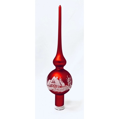 Irisa Špice na vánoční stromek s motivem VESNIČKA červená výška 28 cm Balení: 1 ks Barva: červená – Hledejceny.cz