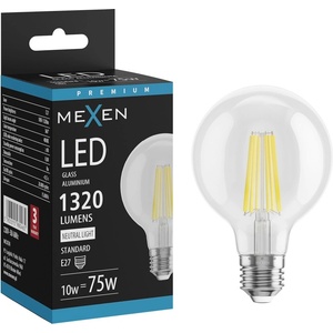 Mexen Vintis LED филамент крушка E27, G80, 10W, неутрална - 4000K, 1320 lm, прозрачна (L155-E27-1040-00)